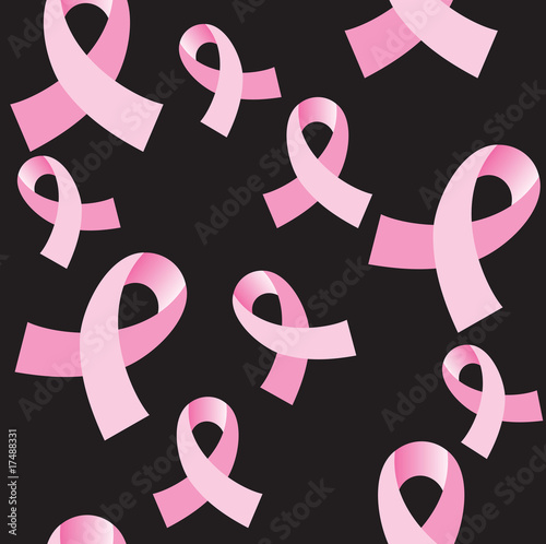 breast cancer ribbon background. Pink Cancer Ribbon Seamless