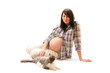 Pregnant woman with cat