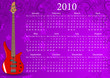 European calendar with bass guitar