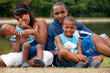 African family is playing with the youngest child