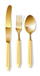Golden spoon, fork and table knife | Vector World series Golden spoon, fork and table knife | Vector World series