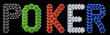 Poker written with poker chips