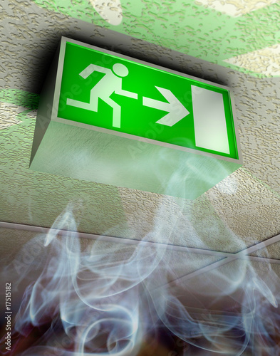 Illustration: emergency exit sign emergency exit sign