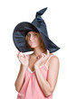 Witch girl in a halloween black hat