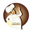 Chef with pizza
