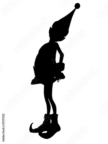 Christmas Elf Silhouette Illustration