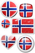Norway - Set of stickers and buttons Norway - Set of stickers and buttons