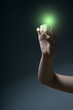 index finger pressing a touchscreen