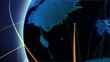 Global business concept.Version with Europe start point Global business concept.Version with Europe start point