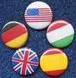 Five Buttons with Flags Five Buttons with Flags