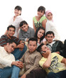 happy asian group friends