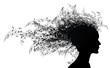 Musical woman portrait silhouette Musical woman portrait silhouette