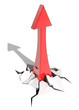 Red arrow directed to top