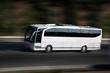 white bus on higway
