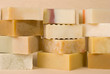 group of handmade soap with herbal material group of handmade soap with herbal material