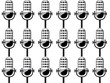 Background of microphones in black and white