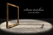 Old wooden frame on stage-text easy to remove
