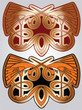 Paradise birds bound in the butterfly in Celtic style