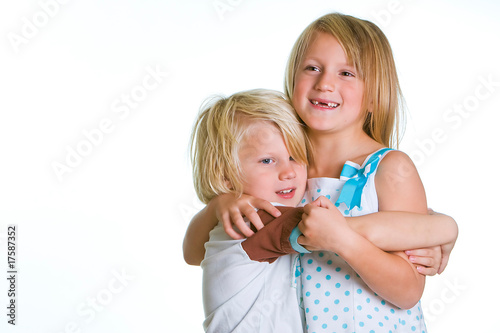 cute children hugging