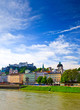 View on Salzach river and Hohensalzburg Fortress, Salzburg View on Salzach river and Hohensalzburg Fortress, Salzburg
