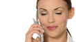 Beautiful young businesswoman is using mobile phone