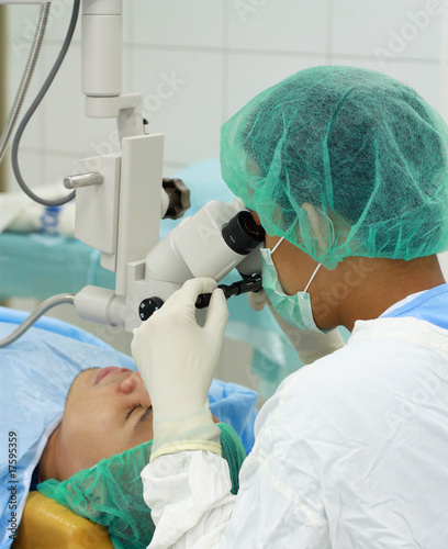 Photo: eye doctor performing operation eye doctor performing operation
