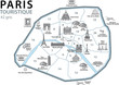 PLAN TOURISTIQUE PARIS- Monuments - France - Set 3 PLAN TOURISTIQUE PARIS- Monuments - France - Set 3