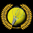 tennis and golden wreath
