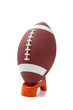 American Football on a kicking tee