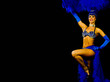 dancing showgirl in blue