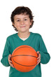 Handsome boy with basket ball