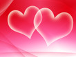 Valentine's Day, two hearts on abstract background
