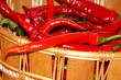 red chili pepper  in basket