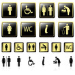 Golden Vector illustration toilette sign Golden Vector illustration toilette sign