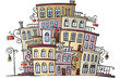 cartoon vector drawing town cartoon vector drawing town