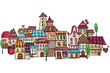 cartoon vector drawing town cartoon vector drawing town