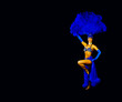 alluring showgirl in blue