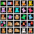 schwarze marken mit bunten teddybären schwarze marken mit bunten teddybären