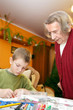 Great-grandson and great-grandmother in the room.