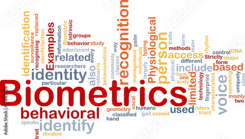 Illustration: Biometrics word cloud Biometrics word cloud