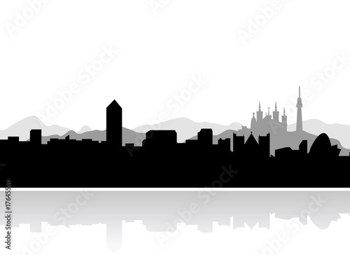 Vecteur : lyon skyline vector lyon skyline vector