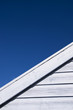 Close up of white beach hut