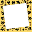frame with paw prints frame with paw prints
