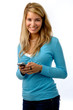 young girl with her cellphone texting