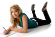 Young girl writing