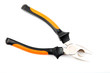 Studio shot of orange with black pliers isolated on white.