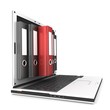 laptop and document