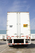 Rear shot of transport truck in yard