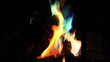 Fire Burning with Rainbow of Colors