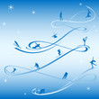 Abstract card to the winter holidays, winter sports.